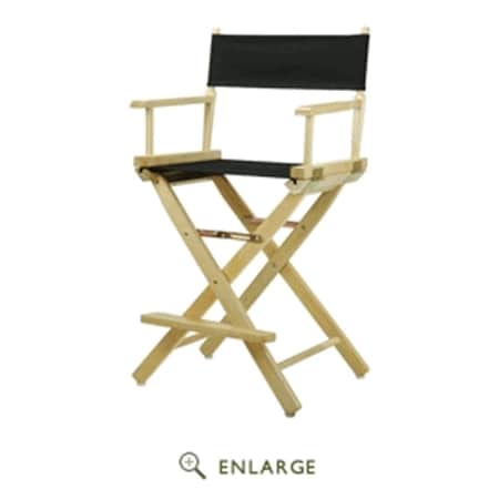 Casual Home 220-00-021-15 24 in. Directors Chair Natural Frame with Black Canvas 220-00/021-15